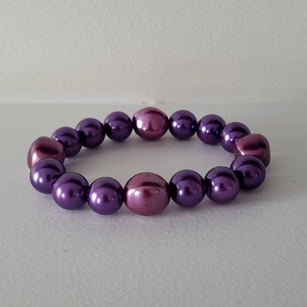 Bracelet Large Beads Purple